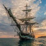 Brig Pilgrim at the head of Tallships Festival Parade