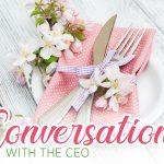 table setting with spring blossom