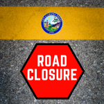 road closure sign red